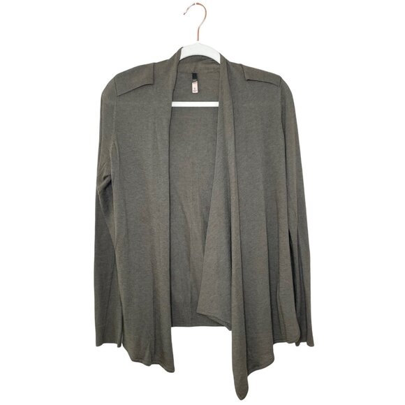 The Limited Wool Blend Cardigan Wrap TopSize Small Army Green Asymmetrical - Picture 3 of 7